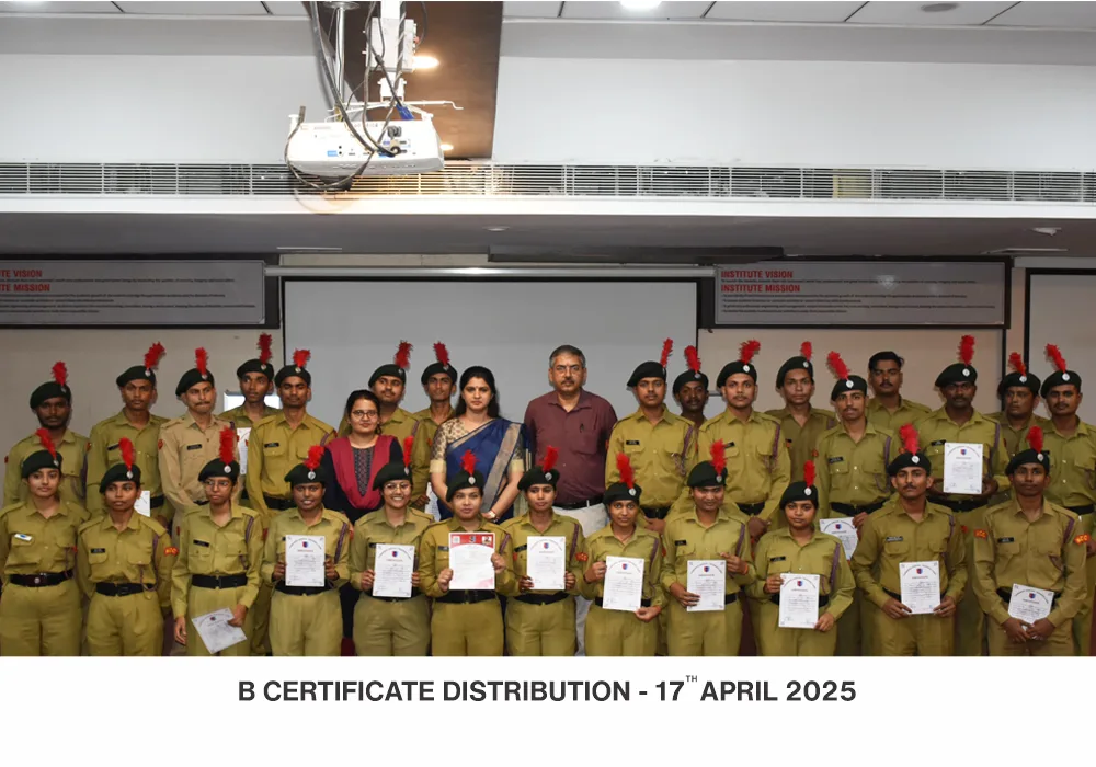 Uniformed cadets in formation at Ambalika Institute event – Best Engineering College in Lucknow UP