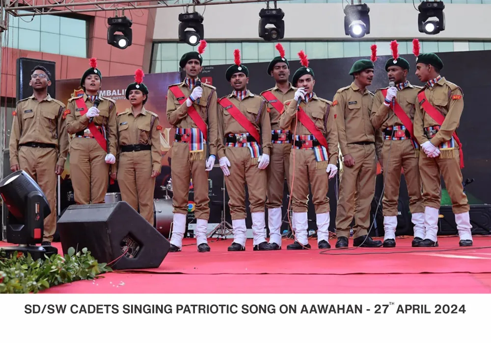 NCC cadets in disciplined formation at Ambalika Institute – Best Engineering College in Lucknow UP